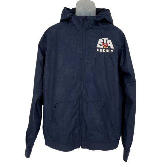 Sport-Tek Embossed Hooded Wind Jacket Shirt Hoodie STA Hockey Irwin 92 Size M - Picture 4 of 10